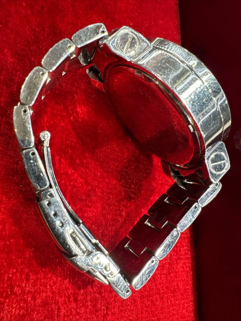 KC Men’s Genuine Diamond Watch Stainless Steel Iced Out Working Pre-Owned
